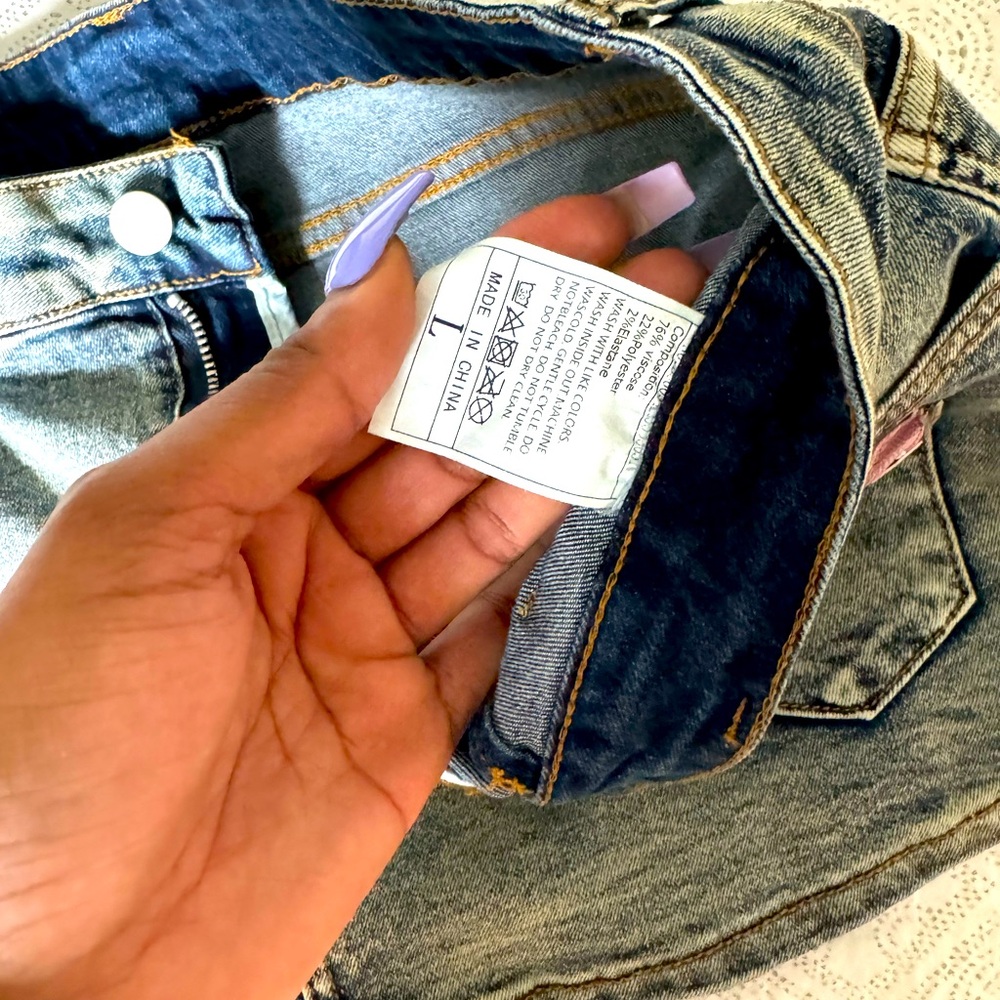 Cute Denim/Pink Mini Skort